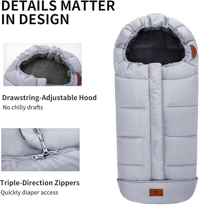 Miracle Baby Bunting Bag for Stroller, Warm Fleece Footmuff with Zippers, Convertible Infant Toddler Sleeping Bag Blanket for Boys Girls