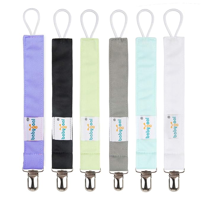 babygoal Baby Neutral Pacifier Clips, 6 Pack Pacifier Holder Clip for Boys and Girls Fits for Most Pacifiers and Binkies