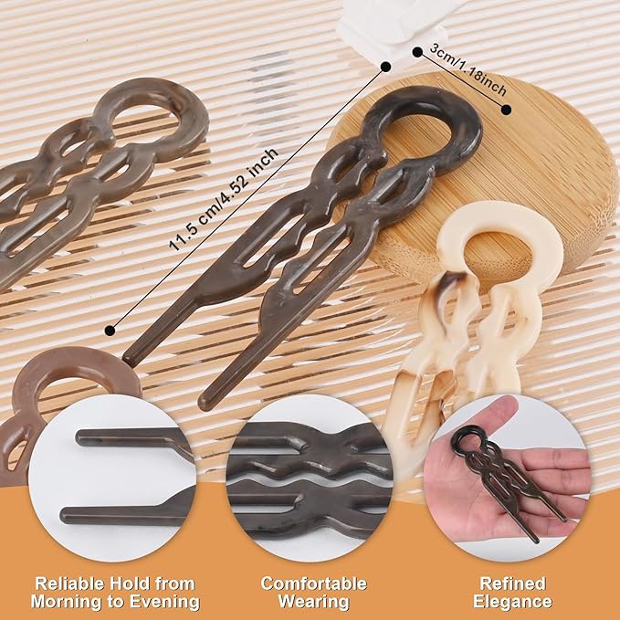 Hair Pins, U-Shaped Hair Pins - 6 PCS Bobby Pins for Fine, Thick & Long Hair, Invisible Strong Hold Hair Styling Accessories