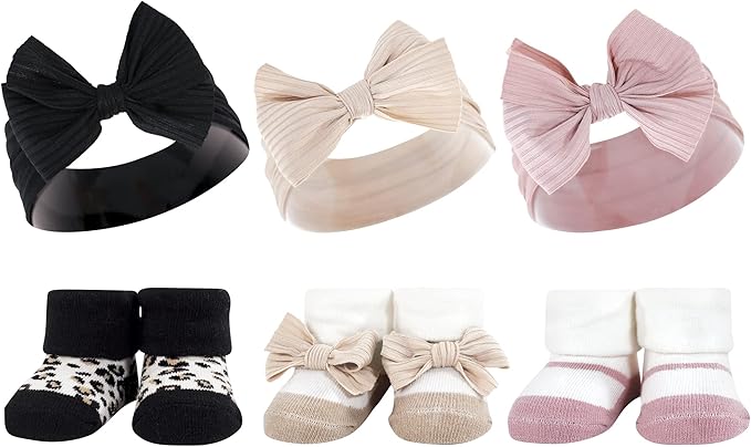 Hudson Baby Girl's Headband and Socks Giftset