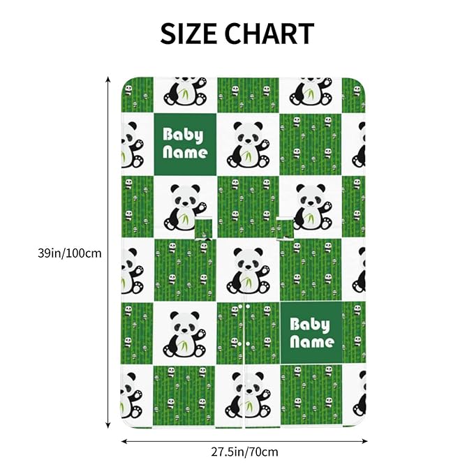 Personalized Cute Panda and Bamboo Baby Car Seat Canopy for Baby with Name, Custom Light Weight Minky Covers for Baby Boy Girl, Nursing Breastfeeding Stroller Cover Canopies for Newborn