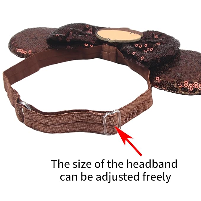 Bianbaistar Newborn Bows for Girls Toddler Hair Bows Brown Hazelnut Elastic Adjustable Headband Mouse Ears Scrunchies Essencial Accessories for Trip Headwear for Women (Brownbow)