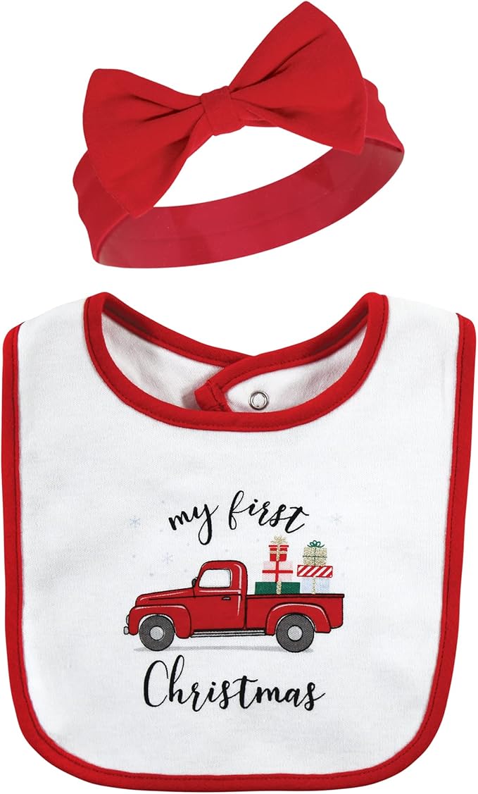 Hudson Baby Unisex Baby Cotton Bib and Headband Set