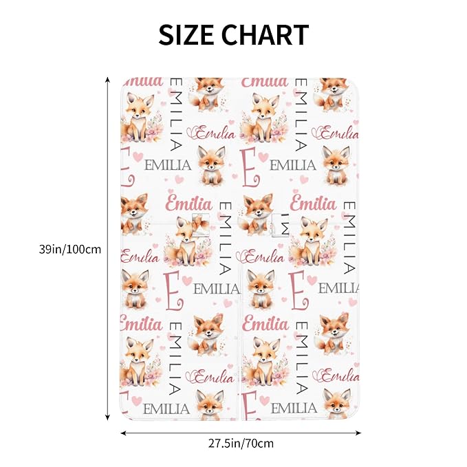 Personalized Baby Car Seat Cover Winter Custom Minky Carseat Cover Boy Girls with Name Fox Carseat Canopy Customized Car Seat Canopy Infant Carrier Covers Nursing Cover Toddler Blanket