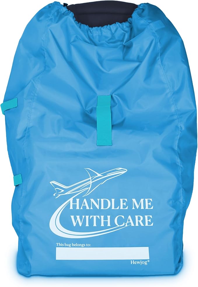 Car Seat Travel Bag for Airplane, Carseat Cover for Air Travel for Infant Carriers Booster Convertible, Blue