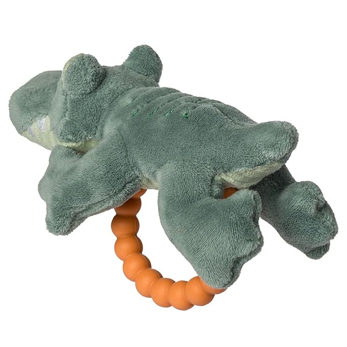 Mary Meyer Soft Baby Rattle with Soothing Teether Ring, 6-Inches, Afrique Alligator