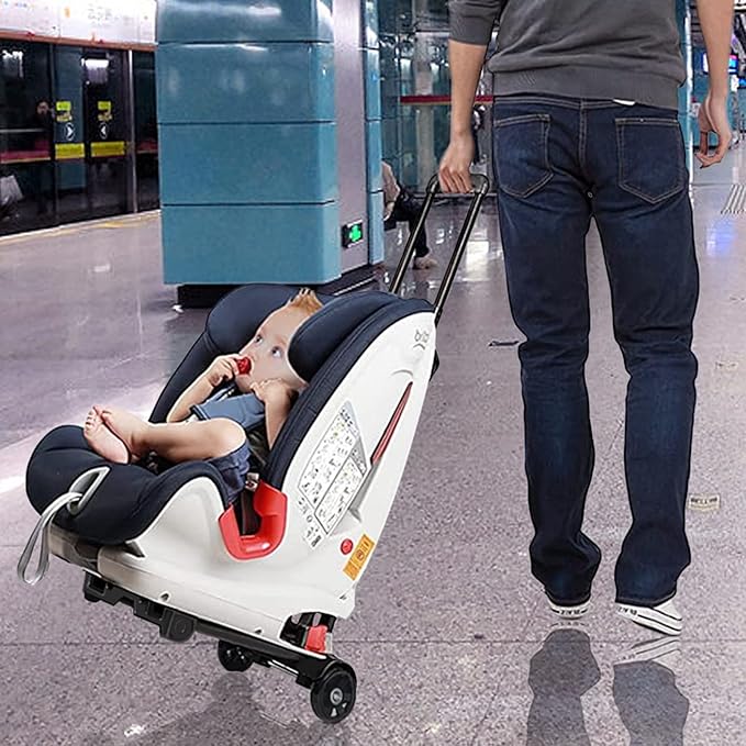 Car Seat Stroller, Car Seat Carrier for Airport with Wheels and Compact Fold, Foldable Carseat Travel Cart with Belt