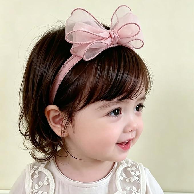Baby Girls Cute Lace Bow Headband Soft Cotton Elastic Hair Accessories for Toddlers Newborns Ideal for Birthdays Baby Shower Photoshoots Special Occasions