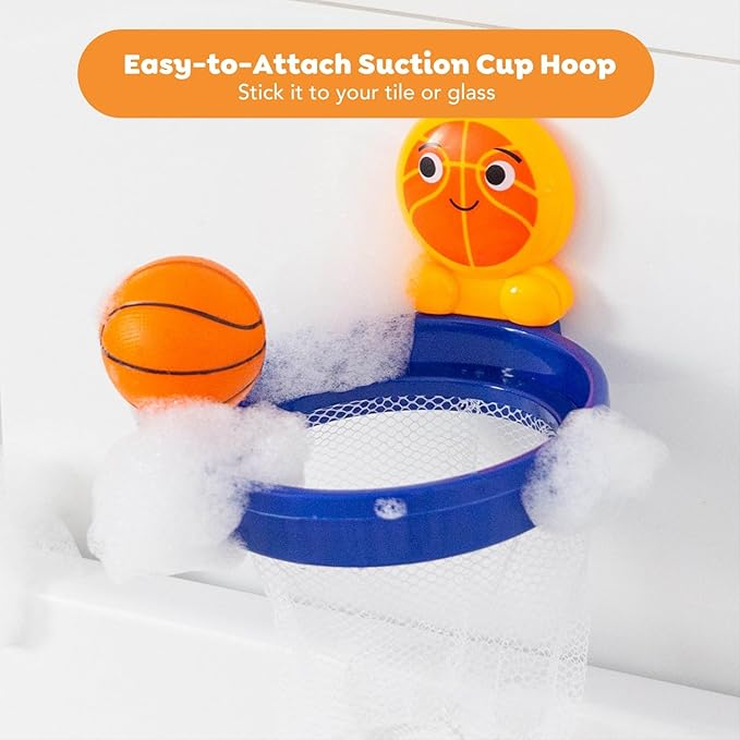 Tiger Tribe Bath Ball Dunk Time - Interactive Toddler Bath Toy with Floating Basketballs & Suction Backboard for Enhancing Motor Skills in Kids 3-7 Years