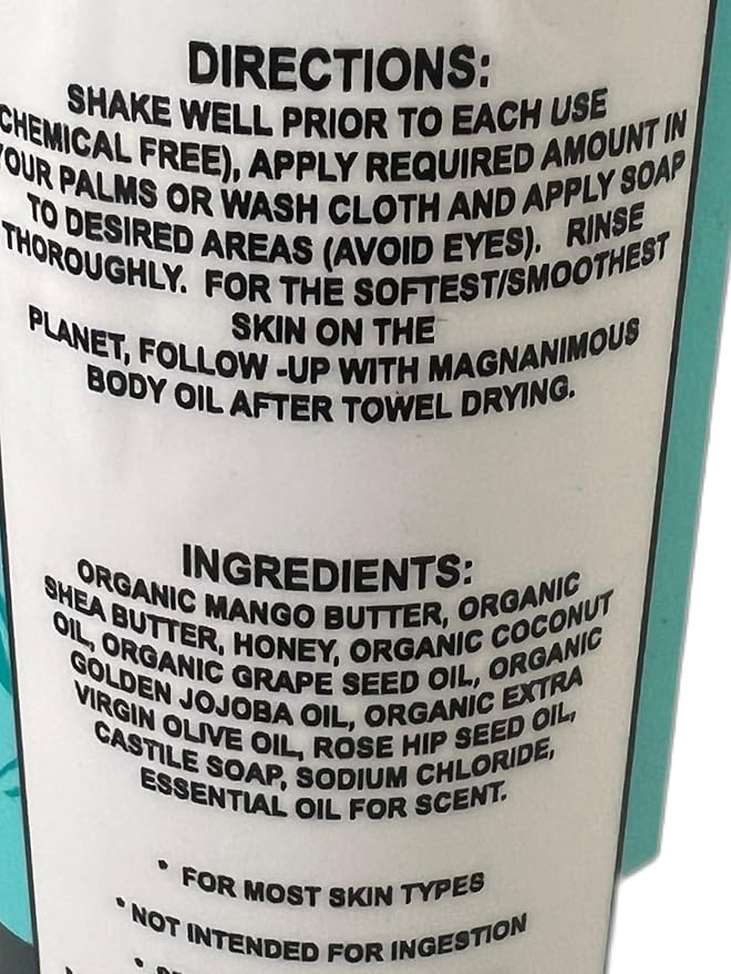 Magnanimous All-Natural Body Wash - The best all-natural body wash on the planet for sensitive skin - Hera approved! (Flora)
