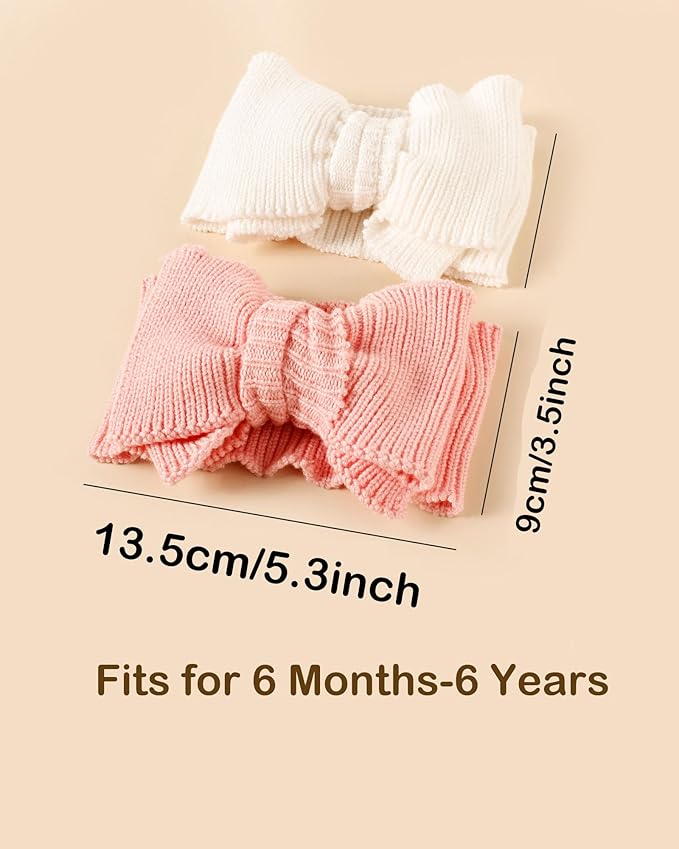 Baby Girl Topknot Headband for Baby Oversized Baby Bow Head Wrap Warm Knitted Hair Band for Toddler Kids