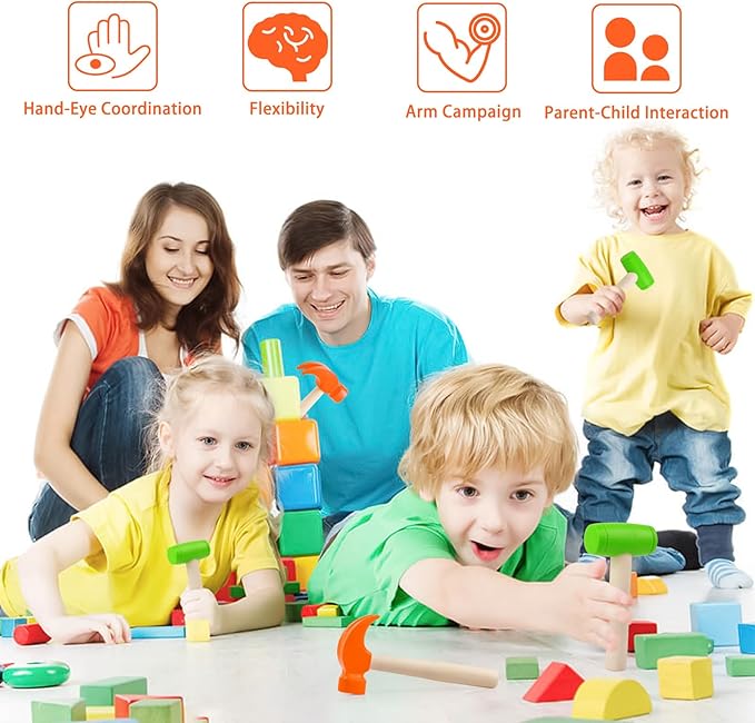 2pcs Toy Hammer Simulation Wooden Hammers Small Plastic Toddler Claw Hammer Portable Kids Maintenance Tools Toys Pretend Fake Mallet Hammers for Boys Girls