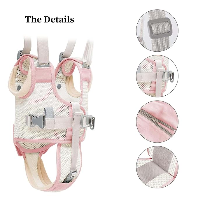 KIYUMI Baby Walking Harness Adjustable Handheld Kids Walker Helper Assistant Belt for Learning Walk Trainer Tool Walking Wing,3D mesh Pink
