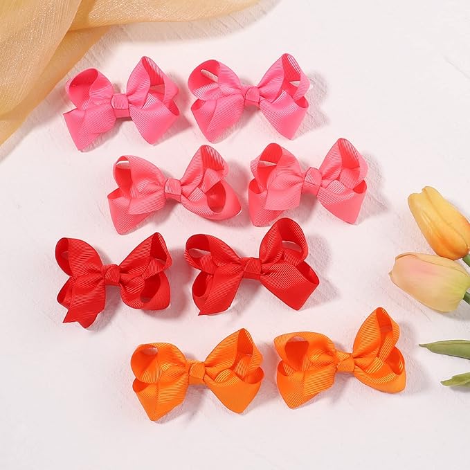 50PCS 3Inch Hair Bows for Girls Grosgrain Ribbon Toddler Hair Accessories with Alligator Clips for Toddlers Baby Girls Kids Teens in Pairs