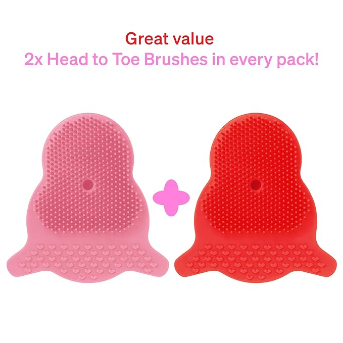 Cradle Cap Brush for Babies by Love Noobs, Baby Cradle Cap Treatment, Pack of 2, Non-Toxic Toddler Cradle Cap Comb, with Suction Cup to Easily Hang to Bathroom Wall, Infant Eczema Treatment