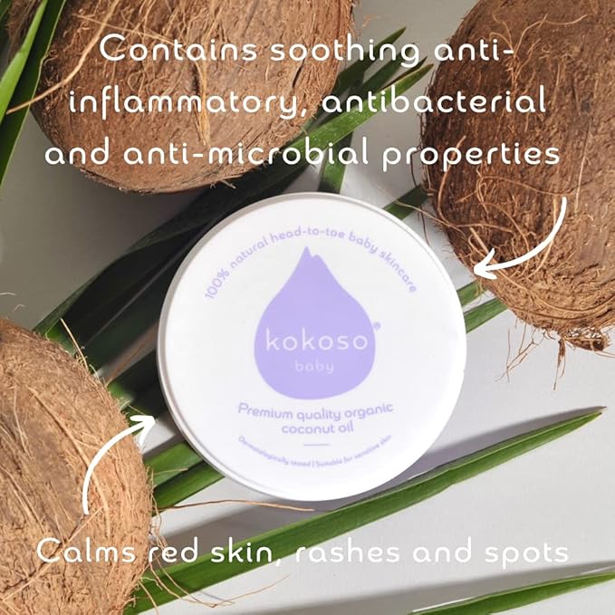 Kokoso Baby Organic Coconut Oil – Moisturising 100% Natural Baby Oil for Baby Massage, Dry, Sensitive and Normal Baby Skin...
