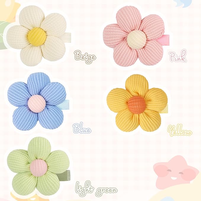CÉLLOT Flower Hair Clips,10 Pcs Non-Slip Flower Bows Alligator Clips Hair Accessories for Girls Toddlers Teens and Women(Spring Colors)