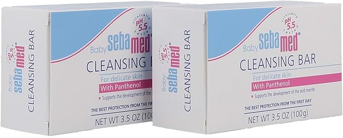SEBAMED Baby Ultra Mild Cleansing Bar Pack of 2 - Hypoallergenic Non-irritating Cleanser with Vitamins and Amino Acids 3.5 Ounces (100g) 2pk
