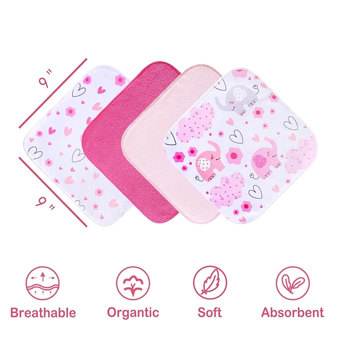 Viviland Baby Washcloths 24 Pack, Toddler Wash Cloths for Bath, Super Soft & Absorbent Bath Towel for Newborn and Infants, Baby Towels Care for Baby's Sensitive Skin
