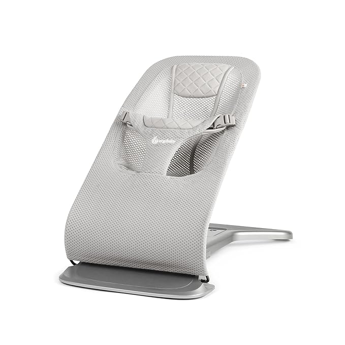 Ergobaby Evolve 3-in-1 Mesh Baby Bouncer Seat, Adjustable Multi-Position Infant Bouncer and Toddler Chair, Breathable Mesh, Converts from Newborn to Toddler - Grey