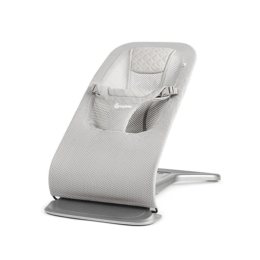Ergobaby Evolve 3-in-1 Mesh Baby Bouncer Seat, Adjustable Multi-Position Infant Bouncer and Toddler Chair, Breathable Mesh, Converts from Newborn to Toddler - Grey