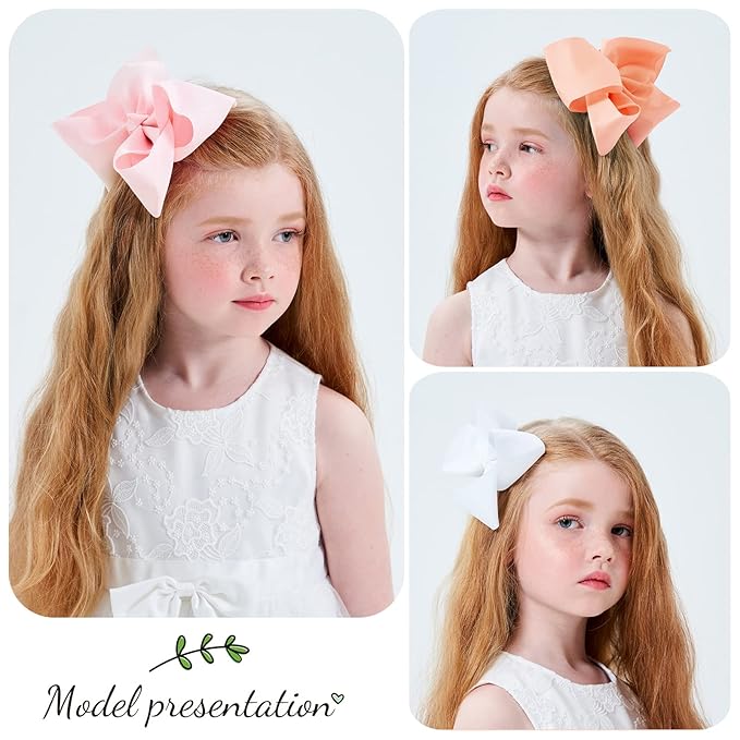 30PCS Big 6 Inch Hair Bows for Girls Grosgrain Ribbon Toddler Hair Accessories with Alligator Clips for Toddlers Baby Girls Kids Teens