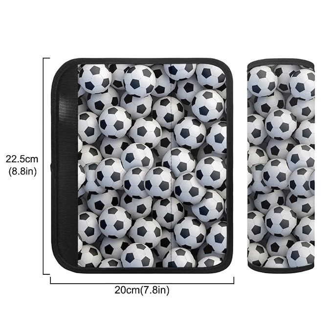 AFPANQZ Football Pattern Car Seat Belt Pads Covers Set for Kids Boys Soft Safety Seatbelt Pad Cushion Shoulder Stripe Padfor Children Car Seats Accessories Decor 2 Pieces Set