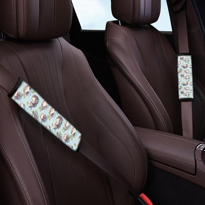 Seat Belt Cover Pad Cute Otter Car Seat Belt Shoulder Pad Seat Belt Shoulder Strap Pad Car Seat Belt Shoulder Protector Car Seat Shoulder Strap Pads 4 Pack Seat Belt Cover Car Accessories
