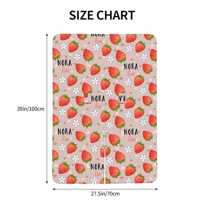 Personalized Baby Car Seat Canopy with Name – Custom Strawberry Minky Nursing Cover for Boys & Girls, Soft Stroller Cover for Infants & Newborns, Carseat Canopy for Breastfeeding