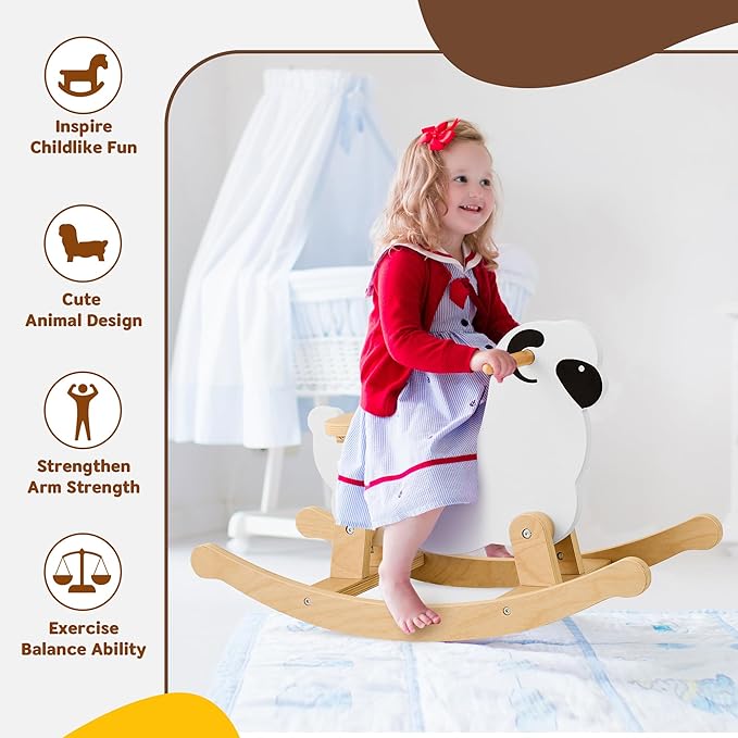 Belleur Rocking Horse for Kids 1-3 Years Old, Premium Wooden Rocking Toy for Toddlers for Indoor & Outdoor Activities, Baby Horse Riding Toy for Birthday & Visit Gifts