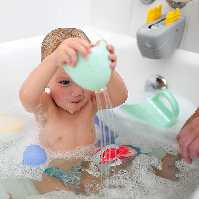Dr. Brown's Baby and Toddler Toothbrush, Green Dinosaur 1-Pack 1-4 Years, CleanUp Float & Hatch Dino Eggs Bath Toy, 6m+, Dino-Soft Baby Bath Spout Cover, BPA Free, Certified Plastic Neutral