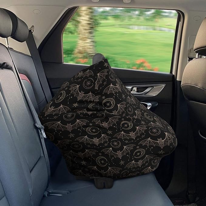 Night Bat Moon Baby Car Seat Covers Carseat Canopy Soft Infant Stroller Cover Nursing Breastfeeding Covers for Girls Boys Newborn