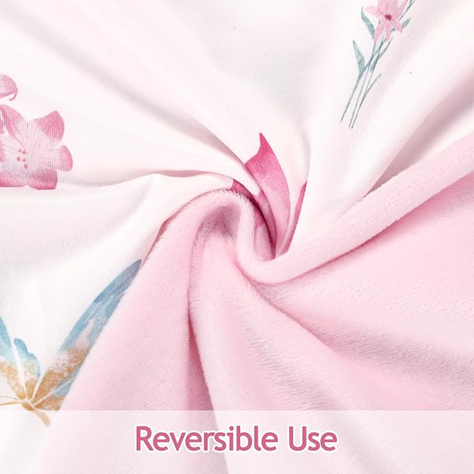 Newborn Lounger Cover, Baby Lounger Cover for Girls Boys, Soft Removable Slipcover Fits Newborn Lounger, Pink Butterfly (Cover Only)
