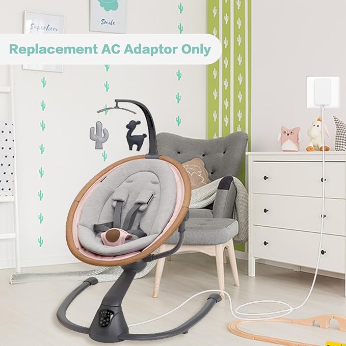 CSDWELL 6V Cord for Baby Swing Compatible with Maxi COSI,Fisher Price,Ingenuity,Queerick,Harppa,Gopanda,Larex,Kidsview,Riviplou,Daming,Yhpoylp,Soobaby,Ixdregan,Bolilong,Dream On Me Swing Charger