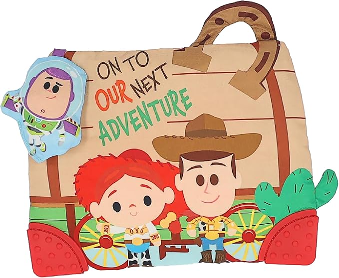 Disney Toy Story Andy’s Toy Box On-The-Go Clip by Kids Preferred – Soft Sensory Teether with Crinkle Sounds & Rattle