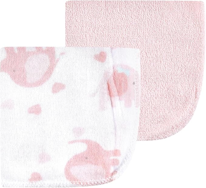 Luvable Friends Unisex Baby Cotton Rich Washcloths, Girl Basic Elephant, One Size