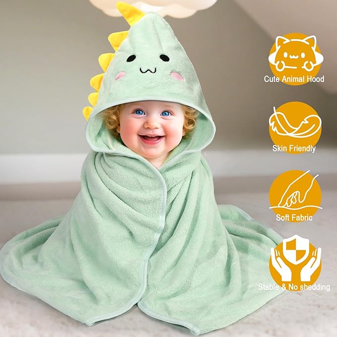 8 Pack Hooded Baby Towels Premium Ultra Soft Baby Bath Towels Coral Fleece Soft Absorbent Toddler Towels for Newborns Kids Baby Stuff Shower as Best Gifts for Boys and Girls