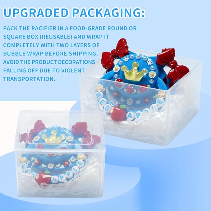 CutiePlusU Adult Size Pacifier DIY Big Shield Pacifier - Blue Red