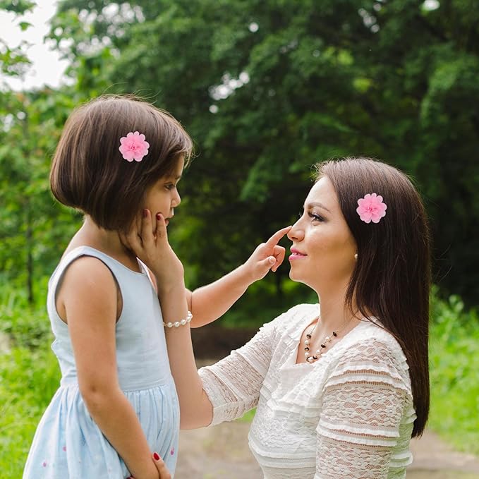 20PCS 2" Chiffon Flower Baby Girls Hair Bows Clips Cute Hair Accessories For Newborns Infants Toddlers Kids Women