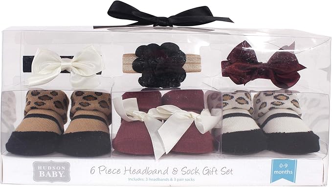 Hudson Baby Girl's Headband and Socks Giftset