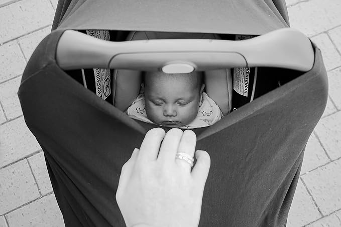 Mothera Baby Car Seat Cover Multi-use Nursing Covers for Breastfeeding Baby Must Haves for First Time Mom Infant Stroller Cover for Baby Boy or Girl, Black