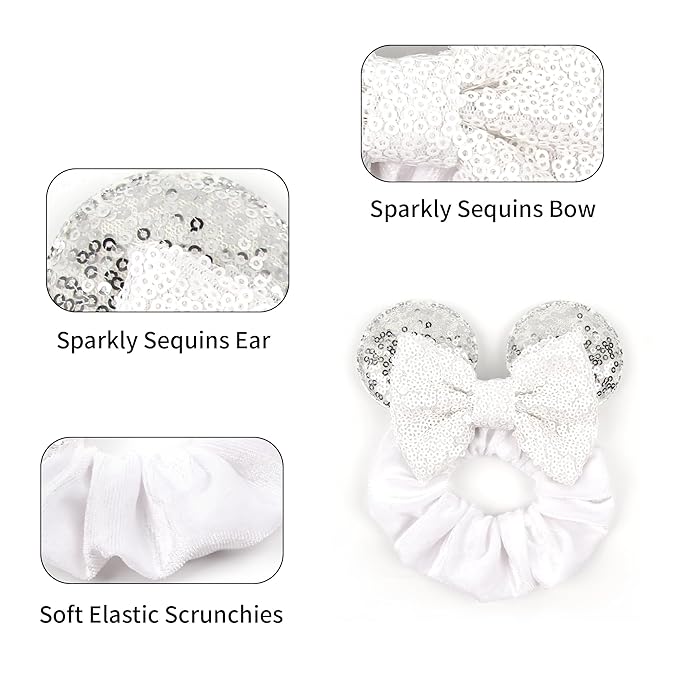 bianbaistar Newborn Bows for Girls Toddler Hair Bows Elastic Adjustable Headband Mouse Ears Scrunchies Essencial Accessories for Trip Headwear for Women (Angelbow)