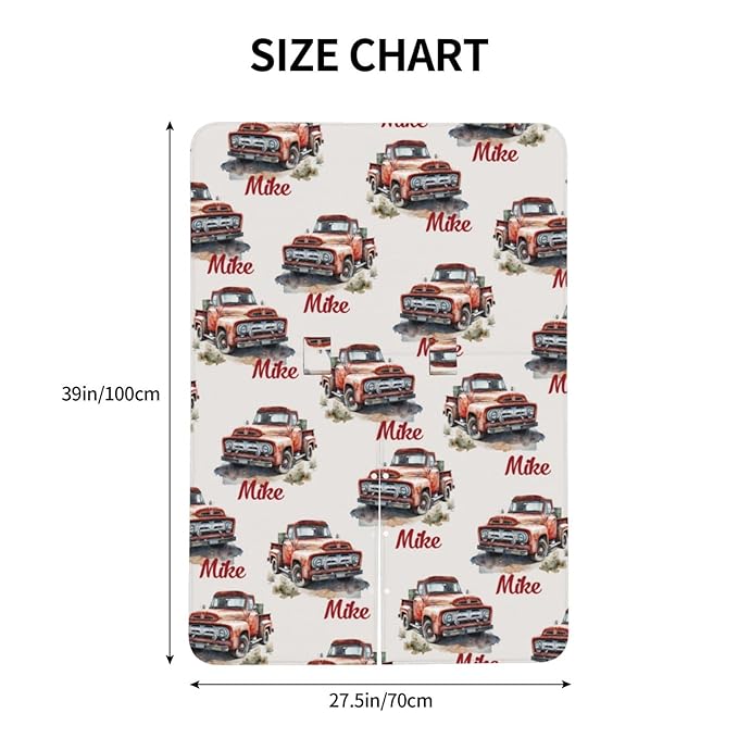 Personalized Baby Car Seat Canopy for Babies with Name, Custom Car Seat Covers for Boys Girls, Infant Opening Minky Nursing Breastfeeding Stroller Cover Carseat Canopies for Newborn (Red Truck)
