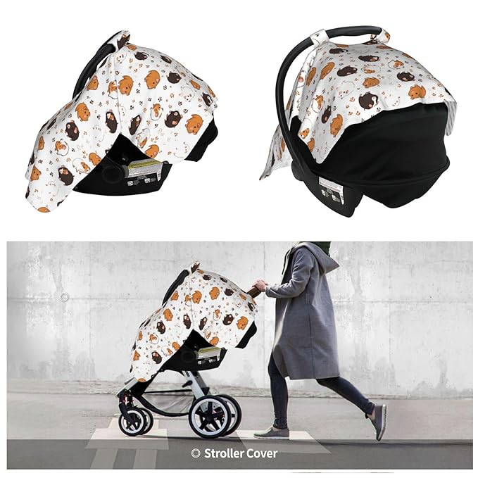 Many Guinea Pigs Baby Car Seat Canopy and Nursing Cover for Breastfeeding Multi-Use Cover Lightweight Infant Stretchy Carrier Carseat Winter Cover for Newborn Girls Boys