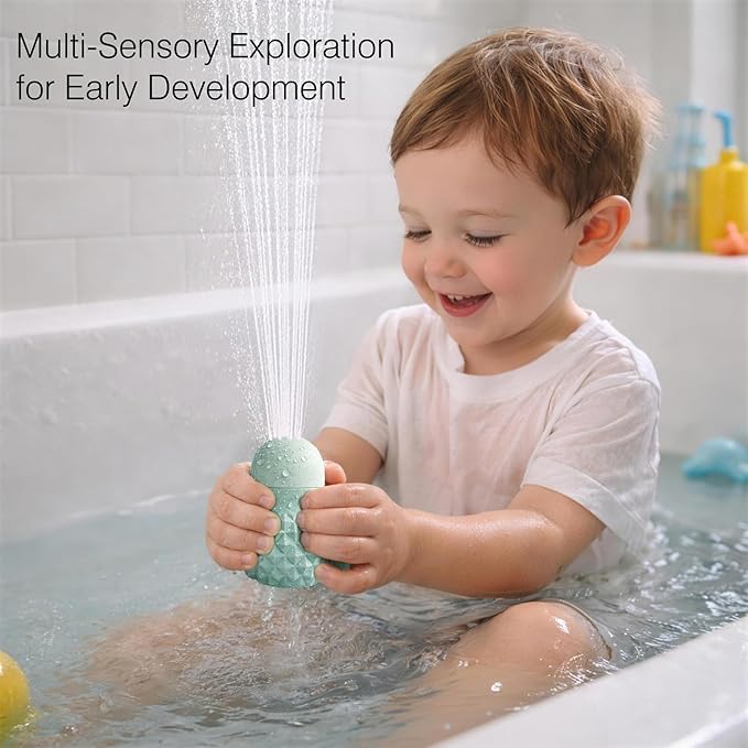 Sensory Squeezing Water Bath Toys for Toddlers,3PCS Bath Tub Pool Floating Toys for Babies Kids 1-3，Textured Fidget Toys Stocking Stuffers Gifts for Boy Girl Ages 1+