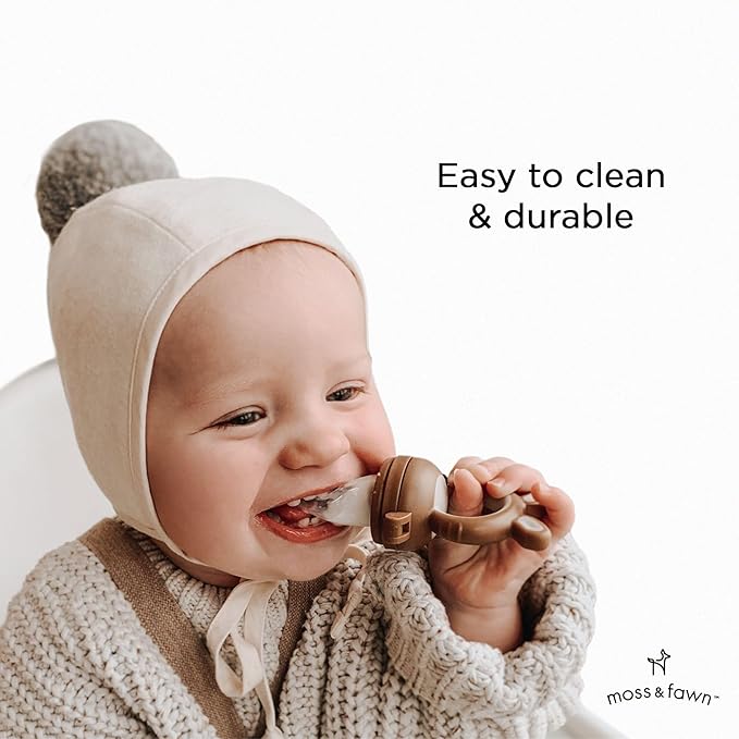 Moss and Fawn Extra Feeder Tops for The Forage Feeder - Soothing Silicone Frozen Breast Milk Popsicle & Baby Food Teething Toy, Pacifier Fruit Feeder & Teether - BPA, PVC & Phthalate-Free - One Color