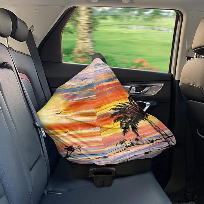 Hummingbird Car Seat Canopy for Baby Girls, Cute Nursing Cover Elastic Breastfeeding Cover Soft Car Infant Seat Cover