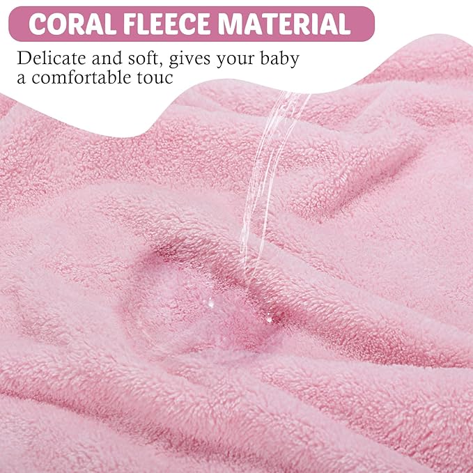 Eccliy 4 Pack Baby Bath Towel Cute Animal Face Coral Fleece Baby Bath Towels Poncho Cape for Boy and Girl (Kitten, Puppy, Bear, Elephant)