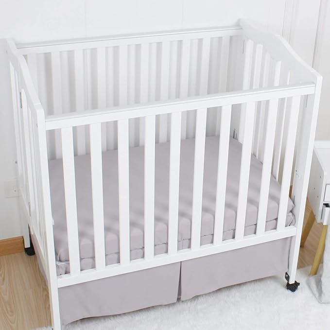 CaSaJa Microfiber 3 Pack Mini Portable Crib Sheets, Pack N Play Sheets with Comfy Napping Surface for Baby, Silky Soft Playard Playpen Sheets Set, Fits 24" x 38", Green + Light Grey + White