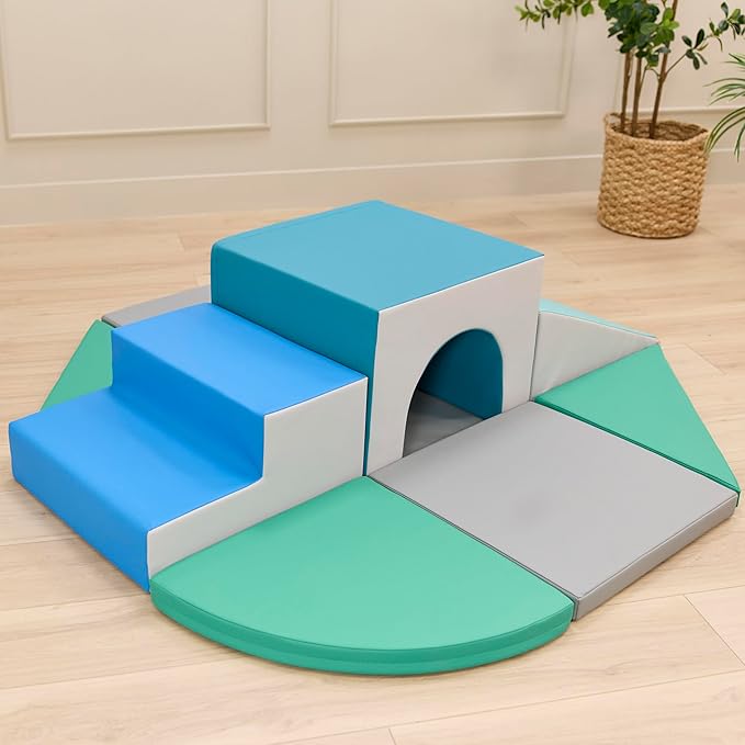 All-Around Step 'n' Slide Tunnel Climber, Indoor Playset, Contemporary, 9-Piece